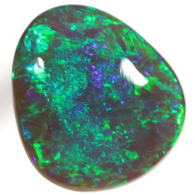 SOLID BLACK OPAL Top qulity! Bright Green Harlequin pattern. SEE VIDEO